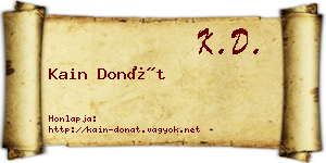 Kain Donát névjegykártya